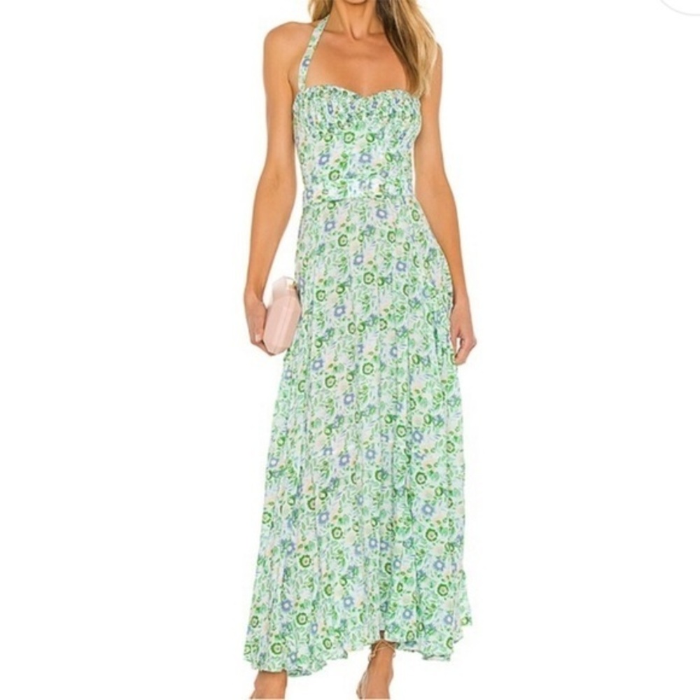 SWF Halter Midi Maxi Floral Halterneck Dress Renewed Small